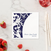 White Starfish Navy Blue Beach Elegant Wedding Servet (Insitu)