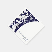 White Starfish Navy Blue Beach Elegant Wedding Servet (Hoek)