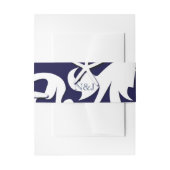 White Starfish Navy Blue Beach Elegant Wedding Uitnodigingen Wikkel (Voorkant Voorbeeld)