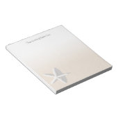 White Starfish on Tan Ocean Coast Beach Sand Notitieblok (Schuin)