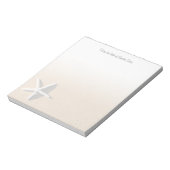 White Starfish on Tan Ocean Coast Beach Sand Notitieblok (Linkerzijde)