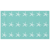 White Starfish Patronen Blauwgroen Blauwe Aangepas Tafelkleed (Voorkant (Horizontaal))
