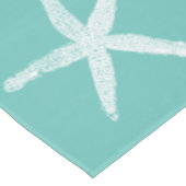 White Starfish Patronen Blauwgroen Blauwe Aangepas Tafelkleed (Gekanteld)