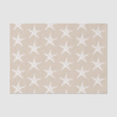 White Starfish Pattern Coastal Nautical Tissuepapier (Voorkant)