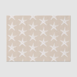 White Starfish Pattern Coastal Nautical Tissuepapier