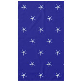 White Starfish Pattern Navy Blue Custom Nautical Tafelkleed (Voorkant)