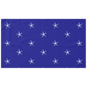 White Starfish Pattern Navy Blue Custom Nautical Tafelkleed (Voorkant (Horizontaal))