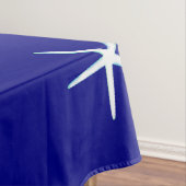White Starfish Pattern Navy Blue Custom Nautical Tafelkleed (Voorbeeld)