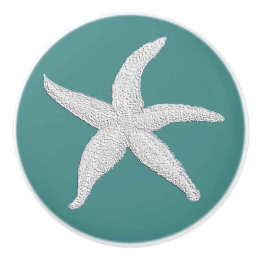 White Starfish & Your Background Color Keramische Knop (Voorkant)