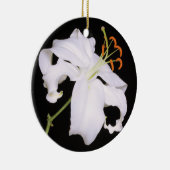 White Stargazer Lily Keramisch Ornament (Rechts)