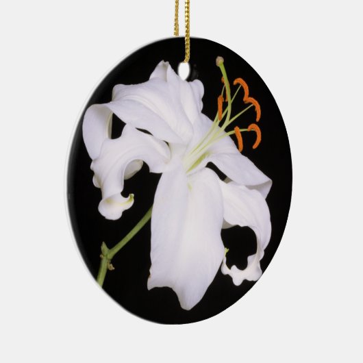 White Stargazer Lily Keramisch Ornament (Rechts)