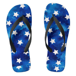 White Stars Blue Summer Vacking Teenslippers