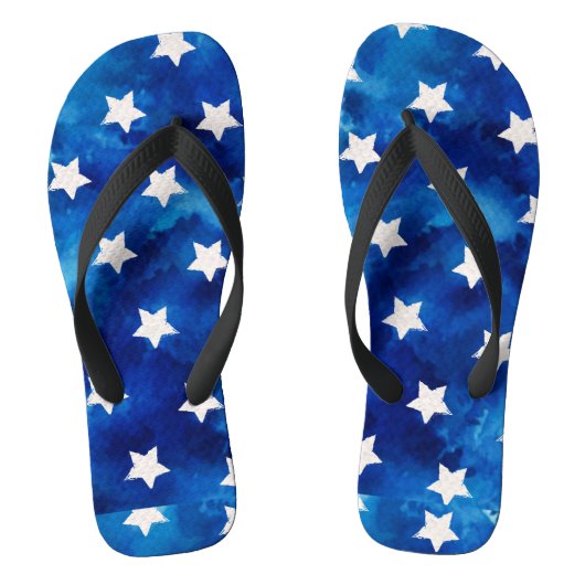 White Stars Blue Summer Vacking Teenslippers (Voetbed)