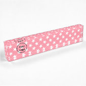 White stars on pink naambordje