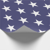 White Stars Patriotic American Flag Pattern Cadeaupapier (Hoek)