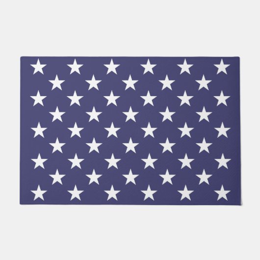 White Stars Patriotic American Flag Pattern Deurmat (Voorkant)