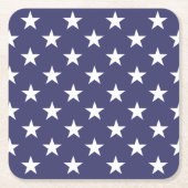 White Stars Patriotic American Flag Pattern Kartonnen Onderzetters (Voorkant)