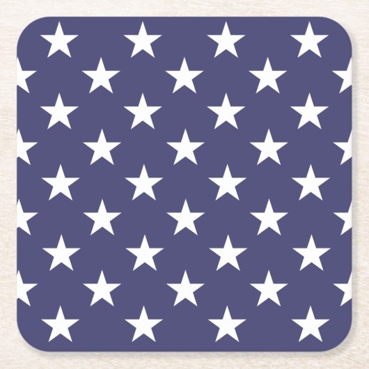 White Stars Patriotic American Flag Pattern Kartonnen Onderzetters (Voorkant)