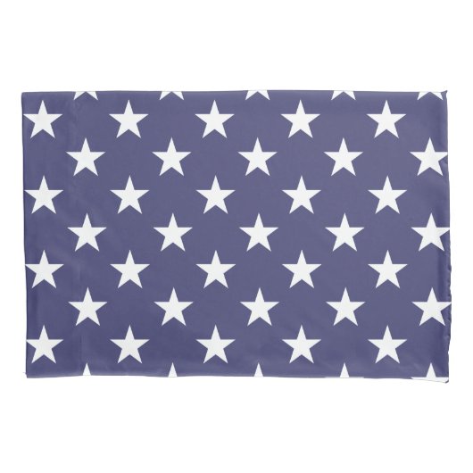 White Stars Patriotic American Flag Pattern Kussensloop (Voorkant)