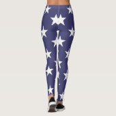 White Stars Patriotic American Flag Pattern Leggings (Achterkant)