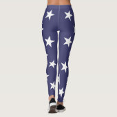 White Stars Patriotic American Flag Pattern Leggings (Achterkant)