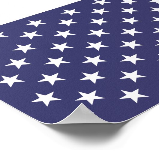 White Stars Patriotic American Flag Pattern Poster (Hoek)