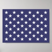 White Stars Patriotic American Flag Pattern Poster (Voorkant)