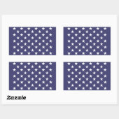 White Stars Patriotic American Flag Pattern Rechthoekige Sticker (Vel)