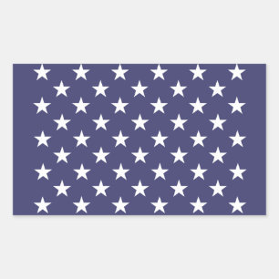 White Stars Patriotic American Flag Pattern Rechthoekige Sticker