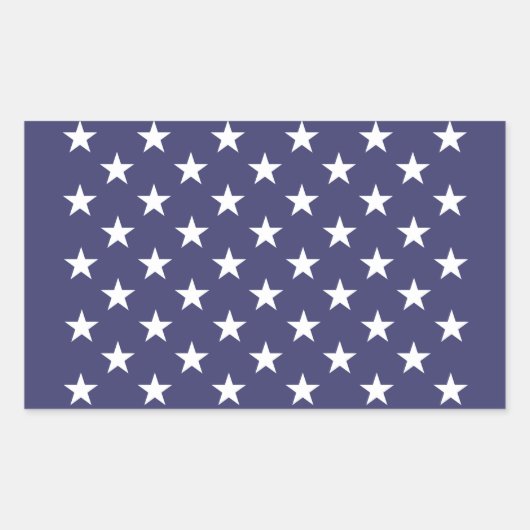 White Stars Patriotic American Flag Pattern Rechthoekige Sticker (Voorkant)