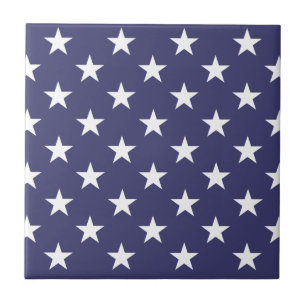 White Stars Patriotic American Flag Pattern Tegeltje