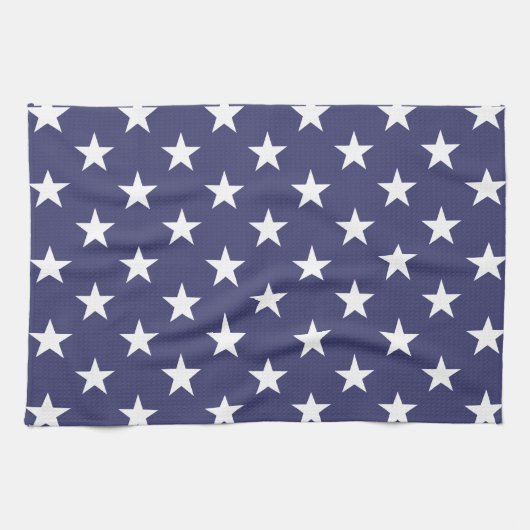 White Stars Patriotic American Flag Pattern Theedoek (Horizontaal)