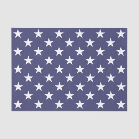 White Stars Patriotic American Flag Pattern Tissuepapier (Voorkant)