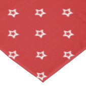 White Stars Pattern op Bright Red Tafelkleed (Gekanteld)