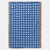 White Stars Pattern over Blue American Flag Theme Deken (Voorkant Verticaal)