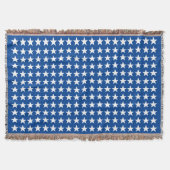 White Stars Pattern over Blue American Flag Theme Deken (Voorkant)