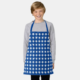 White Stars Pattern over Blue American Flag Theme Schort