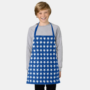 White Stars Pattern over Blue American Flag Theme Schort