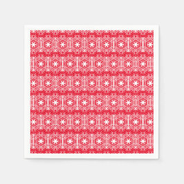 White Stars Pattern Rode Feestdagen Kerstpapier Servet