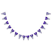 White Stars Purple Mint Green Happy Birthday Fun Vlaggetjes (Alle)