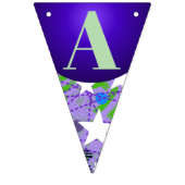 White Stars Purple Mint Green Happy Birthday Fun Vlaggetjes (Derde vlag)