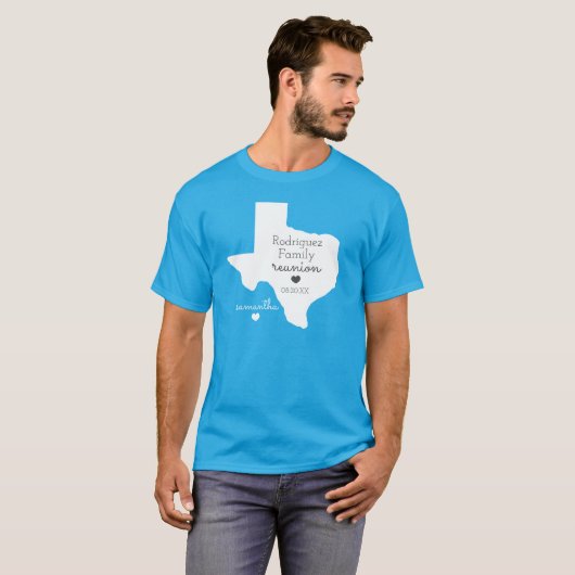 White State of Texas Family Reunion T-Shirt (Voorkant volledig)