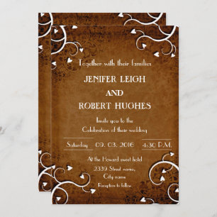 White Stem of Hearts Elegant bruiloft Kaart