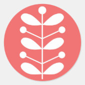 White Stems Ronde Sticker (Voorkant)