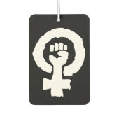 White stencil Universal Vrouw symbol on Black Luchtverfrisser (Voorkant)