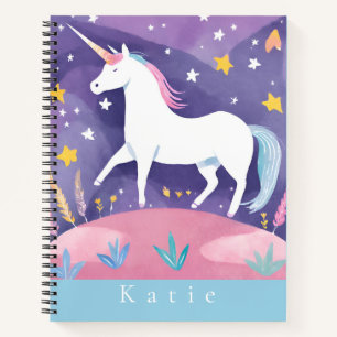 White Stepping Unicorn Elementary Notitieboek