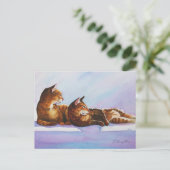 White Steps Tabbies Briefkaart (Staand voorkant)