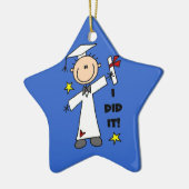 White Stick Figuur Male Afstuderen Keramisch Ornament (Links)