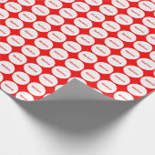 White Stippen Pattern on Red with Name Wrapping Pa Cadeaupapier (Hoek)