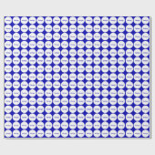 White Stippen Pattern on Royal Blue met naam Cadeaupapier (Vlak)